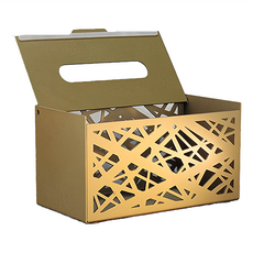 OPUS 東齊金工 金屬工藝面紙盒 TI-br06G 方巢, 古銅金, 1個