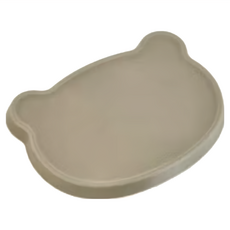 MODU'I BLUEMAMA 幼兒鉑金矽膠止滑熊碗蓋, 尺寸: 15.3x11.3x1.3 (cm), 耐熱溫度:-40°C~250°C, 摩卡, 1個