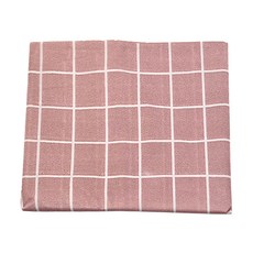 防水方格桌巾 長方款 4入, 180 x 137cm, 粉色, 1組