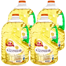 泰山 不飽和大豆沙拉油, 精選黃豆煉製, 含維生素E及不飽和脂肪酸, 適合各式烹調, 素食者適用, 4瓶, 2.6L
