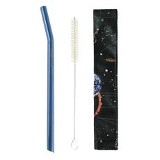 TiKOBO 鈦工坊 純鈦彎式吸管 12mm(藍), 1支