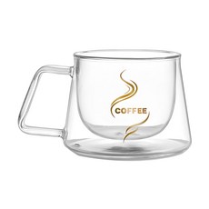 時尚隔熱把手雙層咖啡杯, 200ml, 1個