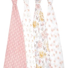 aden anais 有機棉多功能包巾4入 - 草原動物, 1入