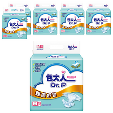 Dr.P 包大人 親膚舒適 成人黏貼型紙尿褲, M(腰圍32~44吋), 16片, 6包