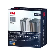 3M 空氣清淨機專用濾網 V500-NWF 2入, 1盒