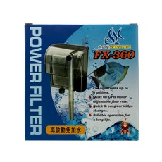 AQUAFUN 水之樂 FX-360 外掛過濾器 適用30~50公分魚缸 300L/H水流量, 4.5W, 1組