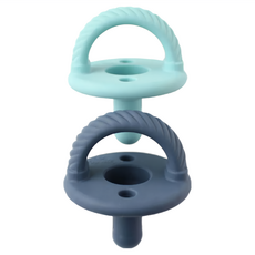 itzy ritzy 造型矽膠安撫奶嘴組, 食品級矽膠, 無BPA、PVC及有害物質, 0歲以上, 蔚藍海岸, 2個