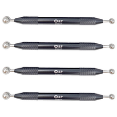 AP. 普思 雙頭大圓珠筆, 銀色金屬頭 + 黑色筆身, 4支