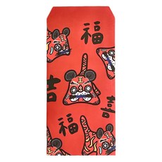 GUOHOUSE STUDIO 郭公館工作室 布老虎紅包袋, 3件套裝, 台灣製造, 尺寸約90 x 180 mm, 120磅高級美術紙, 1組