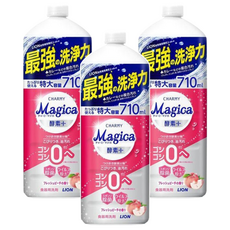LION 獅王 CHARMY Magica 速乾除菌洗碗精 補充瓶 酵素蜜桃, 710mL, 3瓶