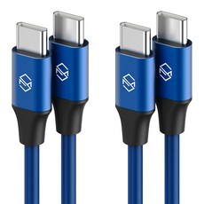 Sinjimoru C to C PD 高速充電線 60W 2入, 藍色, 2m, 2個
