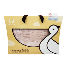 Roaze 柔仕 紗布包巾 3層 100%棉 100cmx100cm, 雪櫻粉