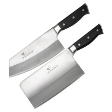 金永利鋼刀 電木系列 雙刀禮盒，金門鋼刀始祖，堅固耐用，五星名廚愛用, 1組, 剁刀29.6 x 9.5 x 2cm + 切刀27.4 x 6.5 x 2cm