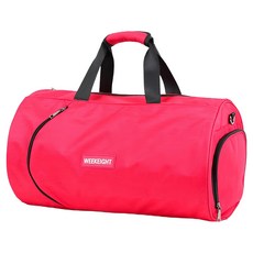 E.City 大容量圓筒旅行運動健身包 防潑水牛津布 約750g, 紅色, 1個
