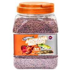 UP AQUA 雅柏 龍魚專用飼料 E-649, 1kg, 增豔揚色，促進食慾，大型魚適用, 1桶