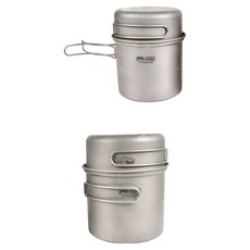 RHINO 犀牛 雙人鈦合金套鍋 Set 輕量高強度 導熱快 瓦斯爐適用, 銀色, 1組