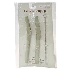 Loulou Lollipop 兒童矽膠替換吸管2件組 (附清潔刷), 微笑鱷魚, 1組