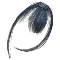 魔髮樂 瀏海髮片 真髮髮片 韓妞空氣瀏海 ㄇ型 L055 髮長15CM 髮夾網片寬約4*1.5CM, 自然黑, 1個