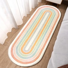 好物良品 彩虹跑道 仿羊羔絨客廳臥室保暖吸水防滑床邊腳踏地毯地墊, 彩虹
