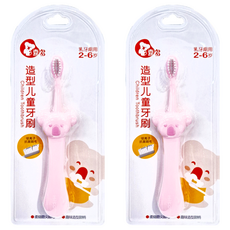 喜多 造型兒童牙刷 2-6歲, 銀離子抗菌刷毛, 粉, 1支, 2支