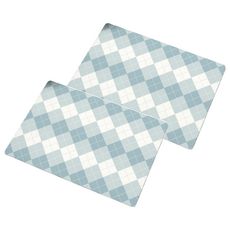 半島良品 皮革隔熱防水餐墊/桌墊, 45 x 30cm, 蘇格藍紋, 2個
