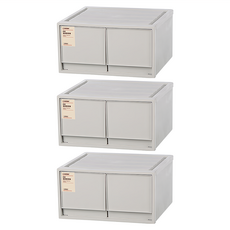 KEYWAY 聯府 KM雙抽屜整理箱 KM-1002 20L, 灰色, 3個