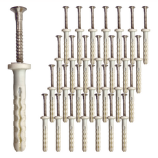 PANRICO 百利世 尼龍快速釘, 錘擊式安裝，混凝土、木頭、磚、石材適用, 6 x 40mm, 300支