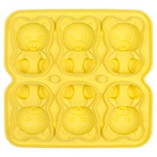 SUNORO 小熊造型冰塊模具/創意3D立體製冰盒 6格, 黃色, 1個
