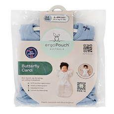 ergoPouch Butterfly Cardi 丘丘衣 0.2 TOG 澳洲原創設計, 2~6個月, 點水藍
