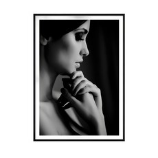 沉思藝術畫 優雅細邊框, 黑色