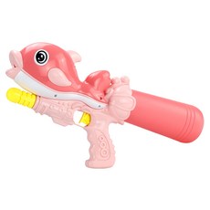 海豚造型加壓中型水槍 39cm, 粉紅色, 1支