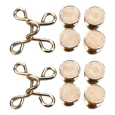 腰圍調節快速收腰神器 鉤子 + 掛鉤 + 扣子, 金色, 2組