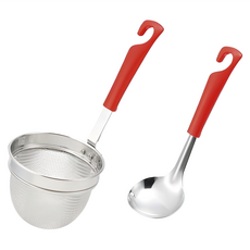 KAI 貝印 House 不鏽鋼味噌杓組 附湯匙 (紅色), 1個