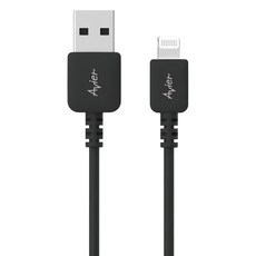 Avier COLOR MIX USB A-Lightning 高速充電傳輸線 99.99% OFHC 高導性無氧銅線芯 SR強化設計, 1m, 黑色, 1條