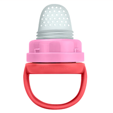 green sprouts 小綠芽 咬咬樂副食品輔食器，植物塑料，軟矽膠材質, 蜜桃紅, 1個