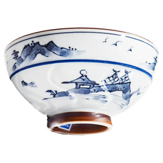 佐和陶瓷 染付山水飯碗 11.5 x 4.5 cm 容量210 mL, 多色, 1個