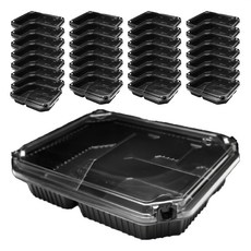 自扣式黑色四格盒 + 透明蓋 JD-8401, 50組, 1個