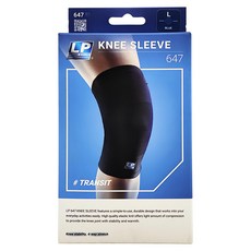LP SUPPORT 高伸縮型膝護套 647R1 黑色, 1個