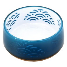 DoggyMan 多格漫 日式犬用禪風碗 M, 深海藍, 1個