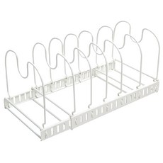 VISVIVA 可伸縮平底鍋收納架, 32.1x15.5x17.2公分, 白色, 6層, 1個