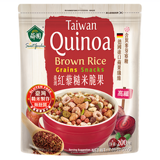 薌園 臺灣紅藜糙米脆果 富含膳食纖維 無糖份, 200g, 1包