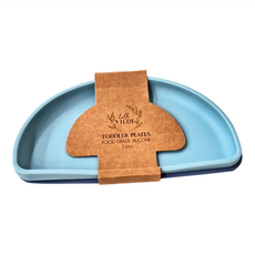 by Lille Vilde 2件組 食品級矽膠 耐熱-40°C~230°C 寶寶餐盤, 19 x 10 x 2cm, 藍色系, 1組