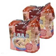 台酒 花雕雞麵, 細麵吸附飽滿湯汁, 搭配雞肉塊及台酒花雕酒包, 香氣四溢, 6包