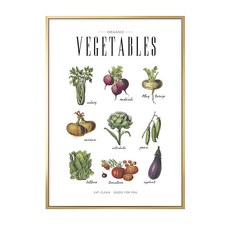 營養蔬菜集 掛畫, 金色