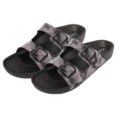 LOTTO 樂得 男款 CAPRI迷彩休閒拖鞋, 黑迷彩, 260mm