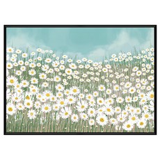 BOLUO GALLERY 菠蘿選畫所 天空下的白雛菊 BFFD3410B 掛畫, 黑色