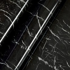KOTI 日安生活 仿真大理石紋防水防油自黏壁紙 金剛黑, 1捲