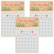 晴日付 安便利貼 Set, Weekly Plan 每週計畫便條紙, 熏風, 3本