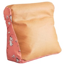 SIMBALION 雄獅 奶油獅 森林野餐 涼爽紙纖多功能含枕護膝抬腿枕/加高三角靠墊 台灣製, 橘紅色