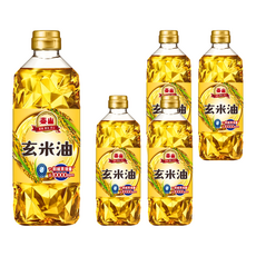 泰山 玄米油, 富含植物固醇及γ-穀維素, 發煙點220度, 適合煎煮炒炸, 日本中小學營養午餐團膳用油, 全素食, 600ml, 5瓶